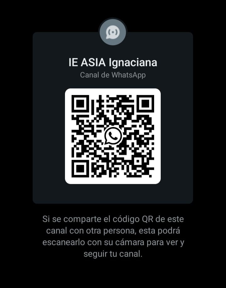 Canal de WhatsApp IE. ASIA Ignaciana